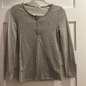 dylan long-sleeve jersey sweatshirt with 1/4 button detail